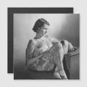 Getatoeëerd Sailor Girl  B&W Magnetische Kaart (Voorkant / Achterkant)