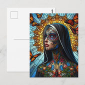 Getatoeëerd vlinder non Glas in lood Briefkaart (Voorkant / Achterkant)