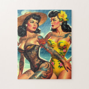 Getatoeëerde Beach Pin-ups Legpuzzel
