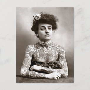 Getatoeëerde dame, 1907 briefkaart