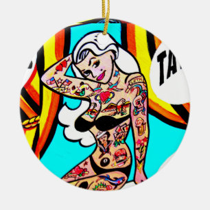 getatoeëerde damesversiering keramisch ornament