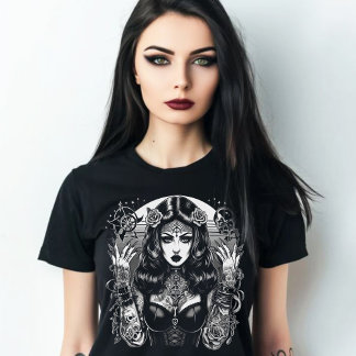 Getatoeëerde gotische vrouw t-shirt