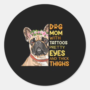 Getatoeëerde Hond Mama Tijdelijke Tattoos Inked Ge Ronde Sticker