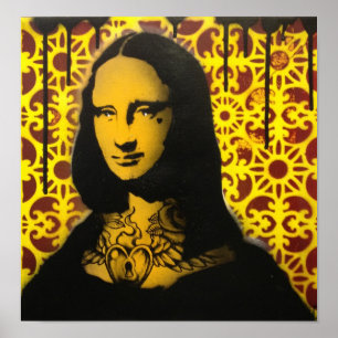 getatoeëerde mona lisa poster print