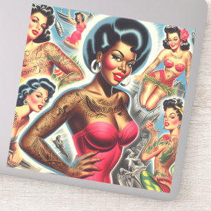 getatoeëerde pin-ups sticker