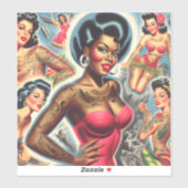  getatoeëerde pin-ups sticker (Vel)