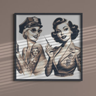 Getatoeëerde politiemeisjes poster