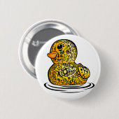 getatoeëerde rubberen eend ronde button 5,7 cm (Voorkant /achterkant)