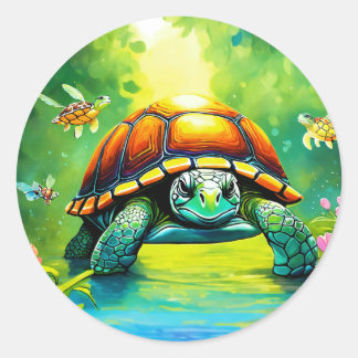 "Getatoeëerde schildpad: tijdloos en vet" "Kachhua Ronde Sticker