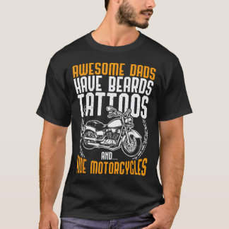 Getatoeëerde Vader Motorfiets Vaderdag Grappig T-shirt