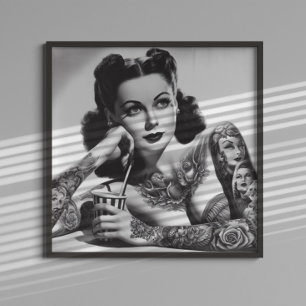 getatoeëerde vrouw poster