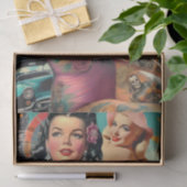 Getatoeëerde zomer pin-up collage tissuepapier (Geschenk)