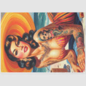 Getatoeëerde zomerpin-up tissuepapier (Voorkant)