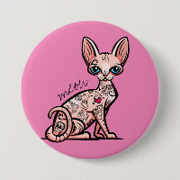 Getatteerde Meow Cat-knop