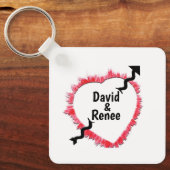 Getatterde Rode Hoofdlijn & Pijl Gepersonaliseerd Sleutelhanger (Voorkant)