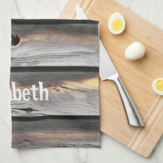 getekend door het weer als oude houten achtergrond theedoek (Quarter Fold)