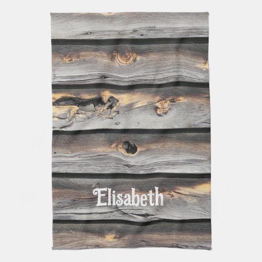 getekend door het weer als oude houten achtergrond theedoek (Verticaal)