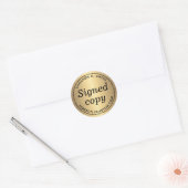 Getekend exemplaar gouden gradiënt auteur naam web ronde sticker (Envelop)