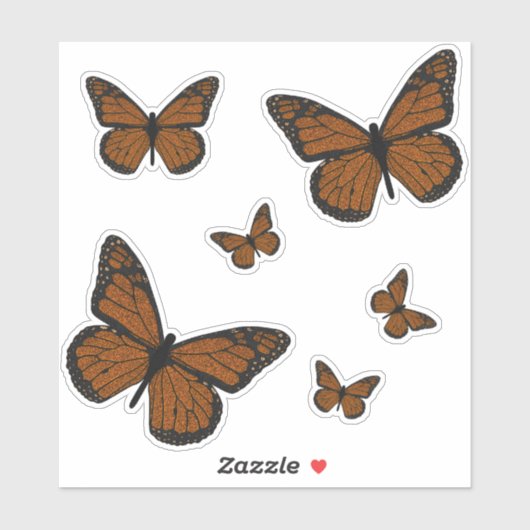 Getekende Monarch Contour Sticker (Vel)