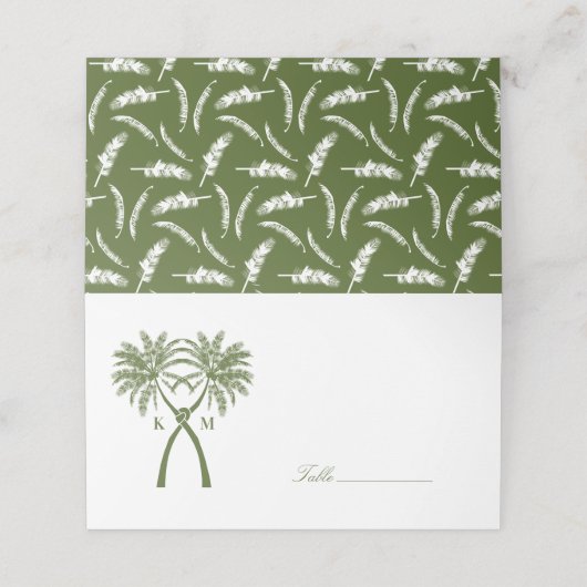 Getekte palmbomen Tropische bestemming bruiloft (Buitenkant ongevouwen)