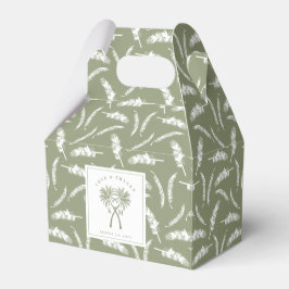Getekte palmbomen Tropische bestemming bruiloft Bedankdoosjes
