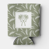 Getekte palmbomen Tropische bestemming bruiloft Blikjeskoeler (Voorkant)