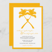 Getekte palmbomen Tropische bestemming bruiloft Kaart (Voorkant / Achterkant)