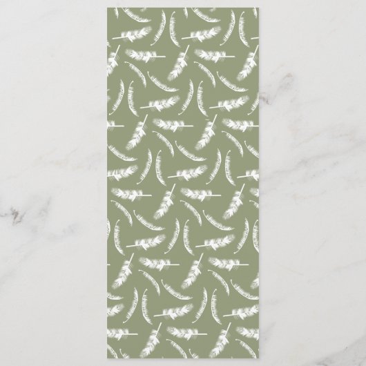 Getekte palmbomen Tropische bestemming bruiloft Programma (Achterkant)