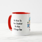 Getelegrafeerde Dentist-voorzitter Mok (Voorkant links)