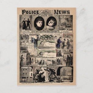 Getelegrafeerde politie News Jack the Ripper Briefkaart