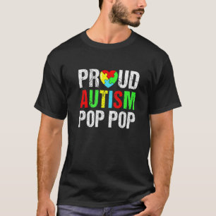 Getergde Trots Autisme Opa Opa Hart Familie Match T-shirt