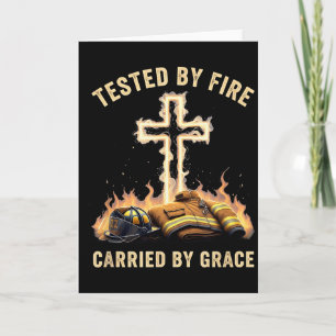 Getest Door Vuur Gedragen Door Genade Brandweerman Kaart