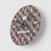 Getextureerd Abstract modern patroonmonogram Stone Ronde Klok (Hoek)