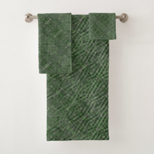 Getextureerd donkergrijs-groen. bad handdoek