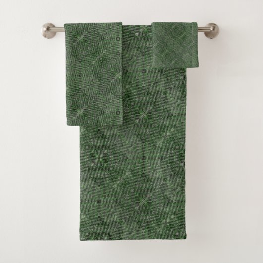 Getextureerd donkergrijs-groen. bad handdoek (Insitu)