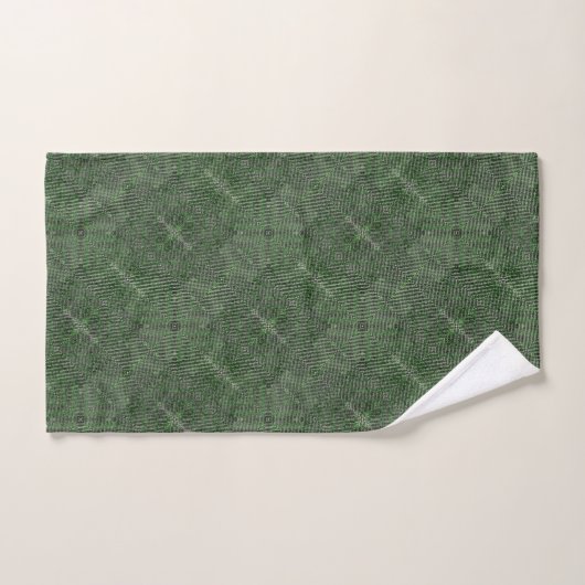 Getextureerd donkergrijs-groen. bad handdoek (Handdoek)
