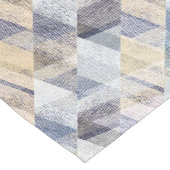 Getextureerd lichtblauw, beige zigzag korte tafelloper (Hoek)