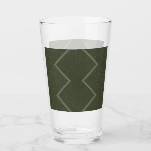 Getextureerd mos groen zigzag pint glas (Voorkant)