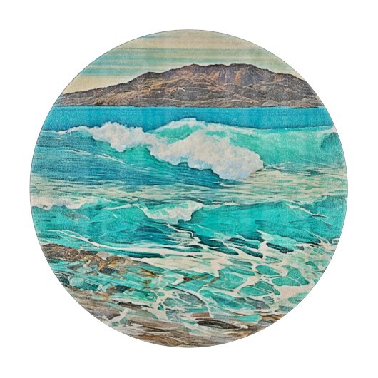 Getextureerd Ocean Uitzicht Design Snijplank (Voorkant)