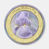 Getextureerd Paars Iris Moederdag Magnet Magneet (Voorkant)