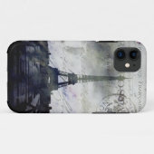 Getextureerd Parijs in Lavender iPhone 5 ID Hoesje (Achterkant (horizontaal))