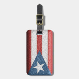 Getextureerd Puerto Ricaans Bagagelabel van de vla