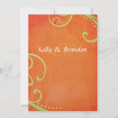 Getextureerd Sinaasappel met groene wervelingen br Kaart (Achterkant)