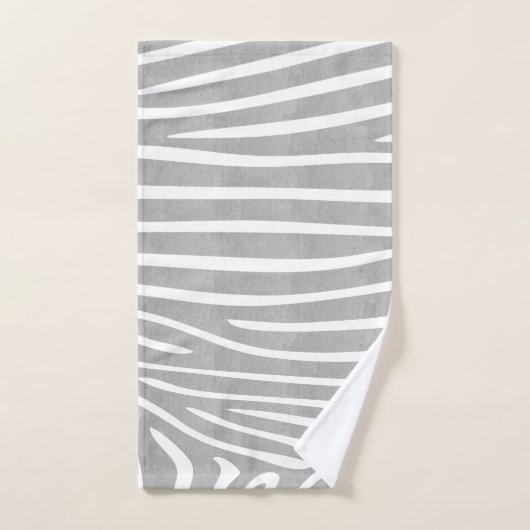  getextureerd Zebra Print Patroon Neutral Grey Bad Handdoek (Handdoek)