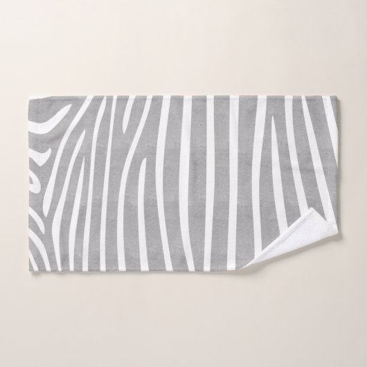  getextureerd Zebra Print Patroon Neutral Grey Bad Handdoek (Handdoek)