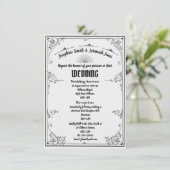 Getextureerde Art Deco Bruiloft e Kaart Uitnodigin (Staand voorkant)