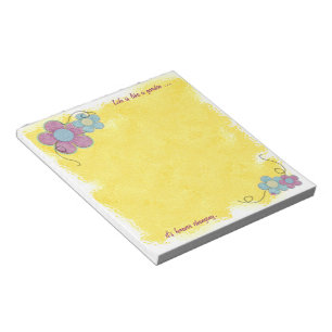 Getextureerde bloemen (geel) notitieblok