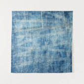 Getextureerde Blue Denim Close-up Wandkleed (Voorkant (horizontaal))