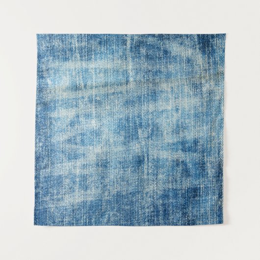 Getextureerde Blue Denim Close-up Wandkleed (Voorkant (horizontaal))