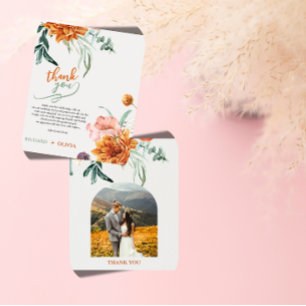 Getextureerde Boho Pampagras Trouw Dankkaart Bedankkaart